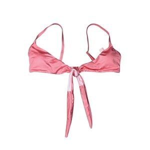Victoria’s Secret Satin Triangle Padded Plunge Knotted Bikini Top